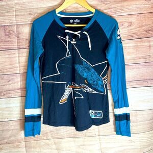 San Jose Sharks Majestic Women’s Small Teal and Black Long Sleeve Shirt